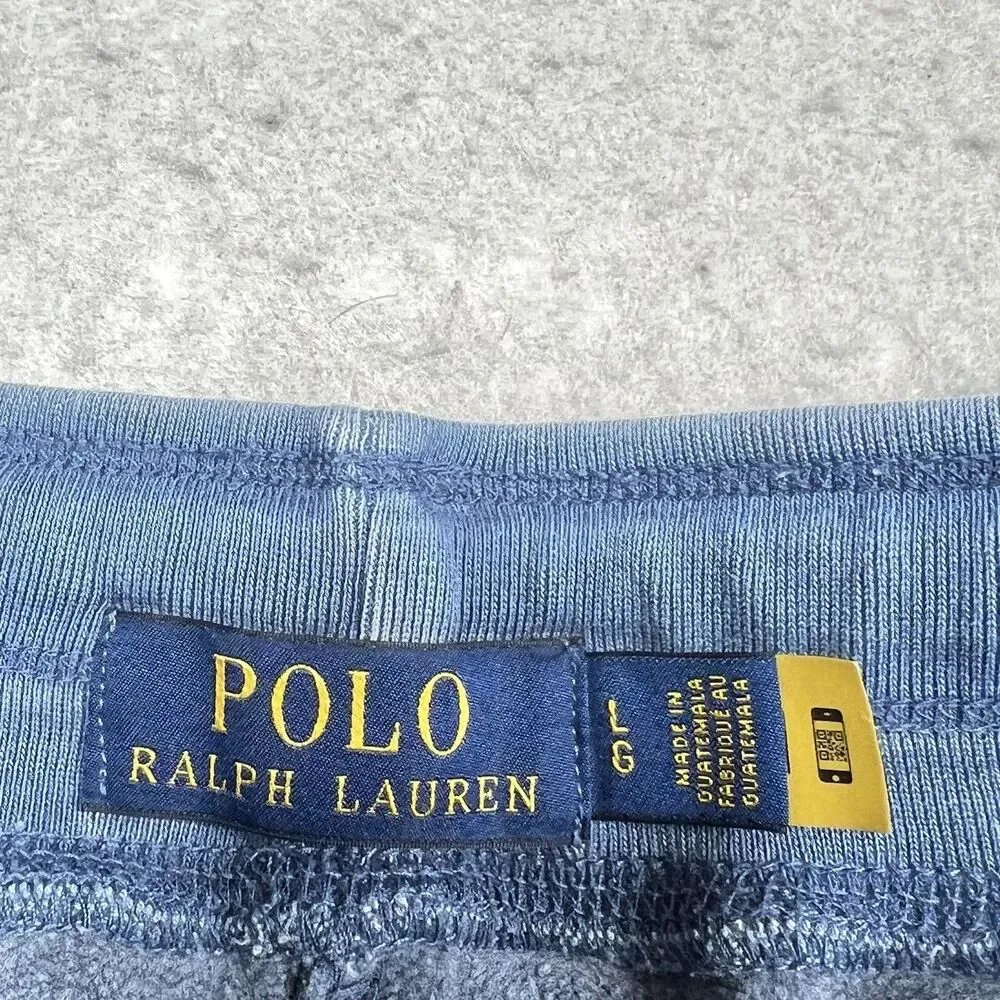 POLO RALPH LAUREN Sweat Shorts Mens Size Large Blue Polo Flower Logo Pockets